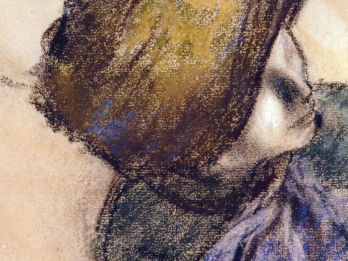 Edgar Degas, _Femme tenant un chapeau_, 1885